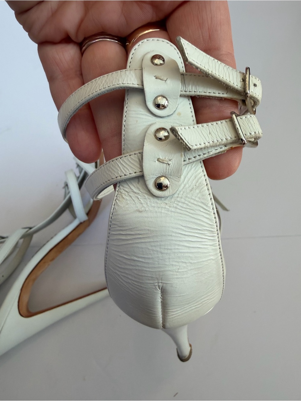 ✨Authentic✨Manolo Blahnik White Multi-Strap Gladiator Sandals - Picture 5 of 13
